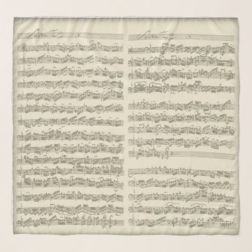 Bach Cello Suite Handwritten Pages Scarf