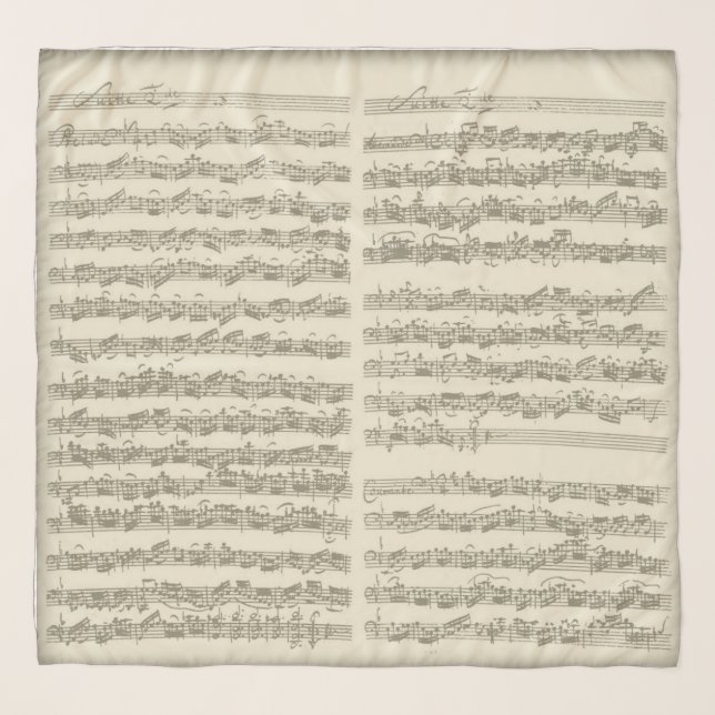 Bach Cello Suite Handwritten Pages Scarf (Front)