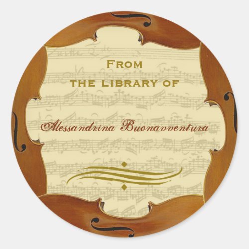Bach Cello Suite Manuscript Customizable Bookplate