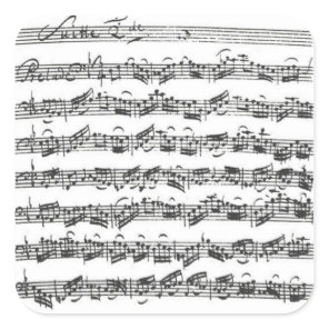 Bach Cello Suite Manuscript Square Sticker