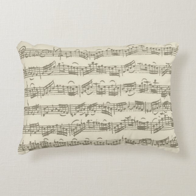 Bach Cello Suite Music Manuscript Accent Pillow (Front)