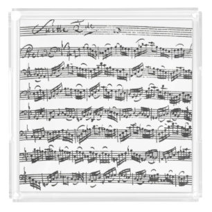 Bach Cello Suite Music Manuscript Acrylic Tray