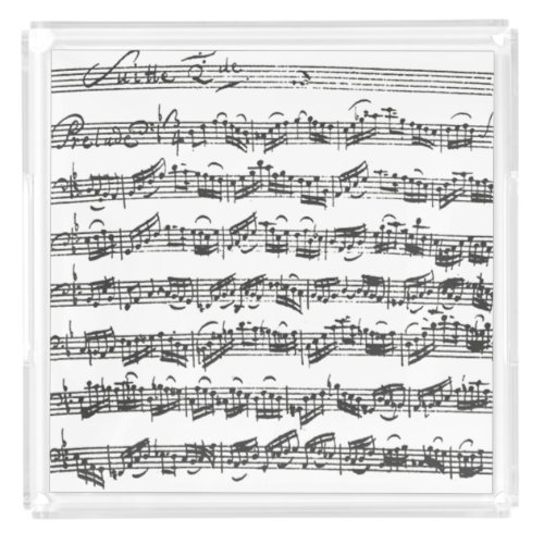 Bach Cello Suite Music Manuscript Acrylic Tray