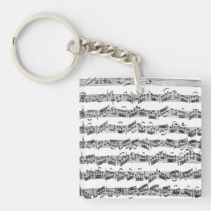 Bach Cello Suite Music Manuscript Keychain