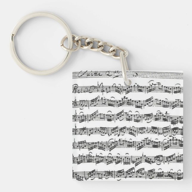 Bach Cello Suite Music Manuscript Keychain (Front)