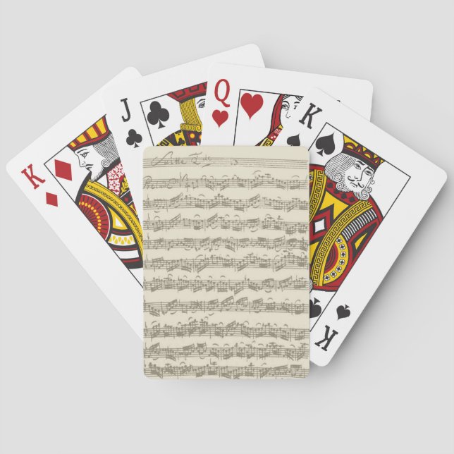 Bach Cello Suite Music Manuscript Poker Cards (Back)