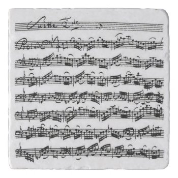 Bach Cello Suite Music Manuscript Trivet by missprinteditions at Zazzle