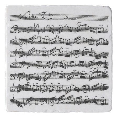 Bach Cello Suite Music Manuscript Trivet