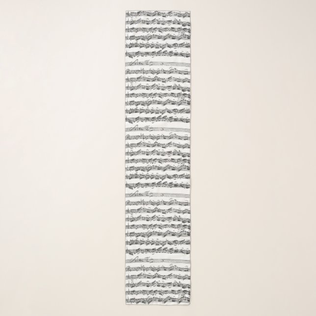Bach Cello Suite Original Handwritten Excerpt Scarf (Front)
