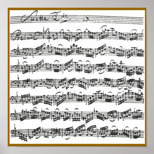 Bach Cello Suite Poster