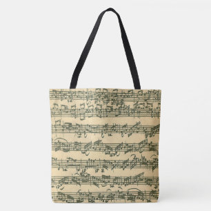 Bach Chaconne Authentic Manuscript Excerpt Tote Bag