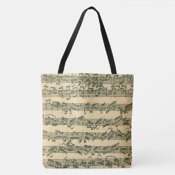 Bach Chaconne Authentic Manuscript Excerpt Tote Bag by missprinteditions at Zazzle