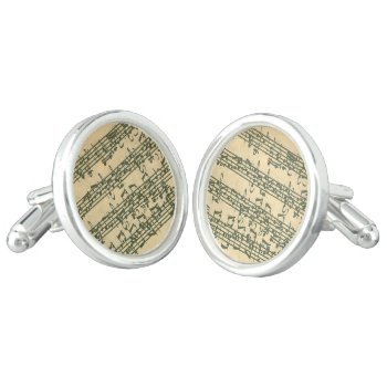 Bach Chaconne Manuscript Cufflinks by missprinteditions at Zazzle