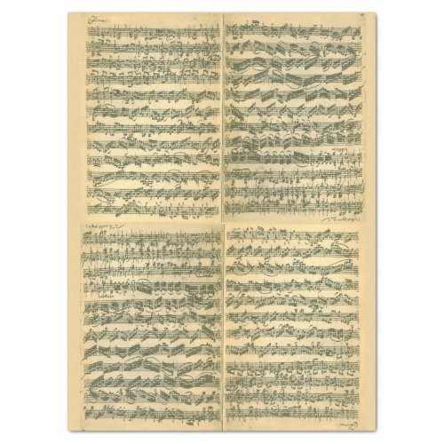 Bach Chaconne Manuscript for Solo Violin Tissue Paper