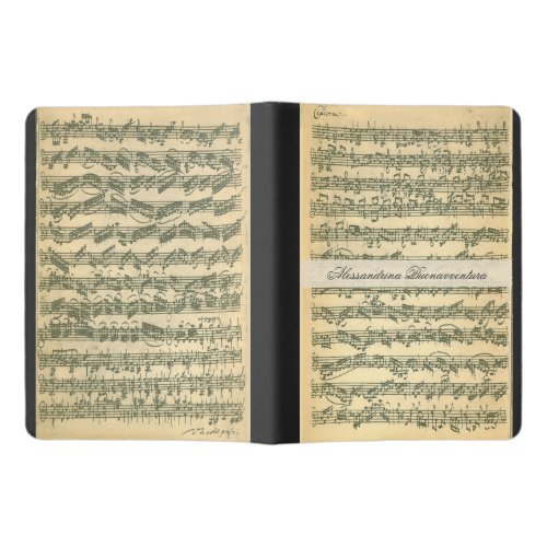 Bach Chaconne Manuscript for Violin Custom Name Extra Large Moleskine Notebook