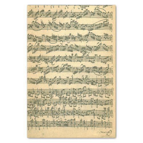 Bach Chaconne Manuscript for Violin Solo Tissue Paper
