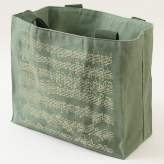 Bach Chaconne Music Manuscript Excerpt Tote