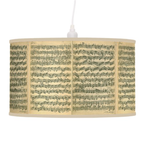 Bach Chaconne Music Manuscript for Solo Violin Ceiling Lamp