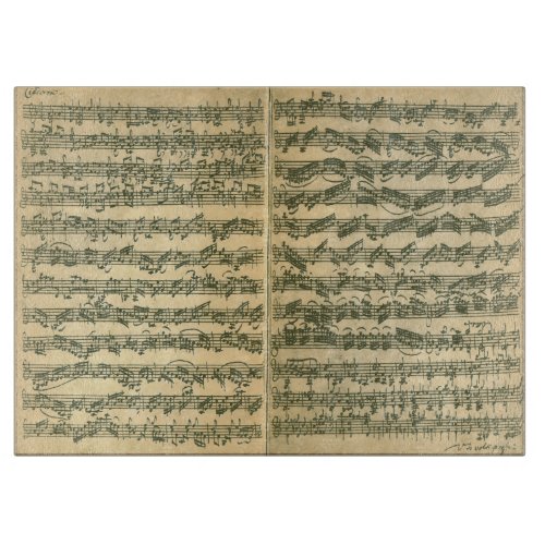 Bach Chaconne Music Manuscript for Solo Violin Cutting Board