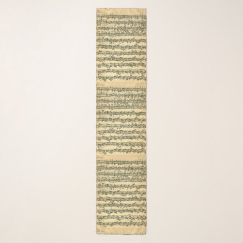 Bach Chaconne Music Manuscript Pages Scarf