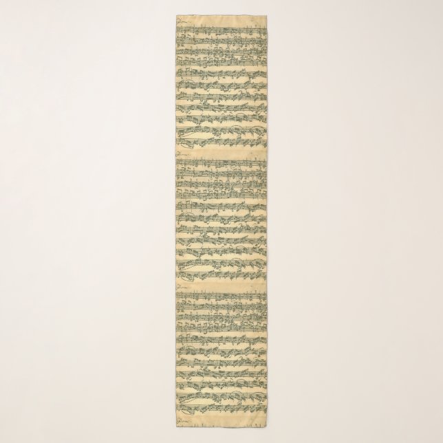 Bach Chaconne Music Manuscript Pages Scarf (Front)