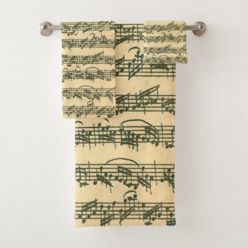 Bach Chaconne Original Music Manuscript Bath Towel Set by missprinteditions at Zazzle