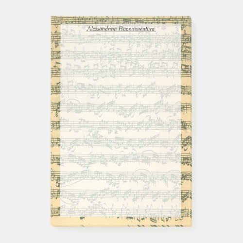 Bach Chaconne Violin Manuscript Custom Name Post_it Notes