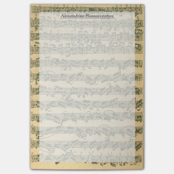 Bach Chaconne Violin Manuscript Custom Name Post-it Notes by missprinteditions at Zazzle