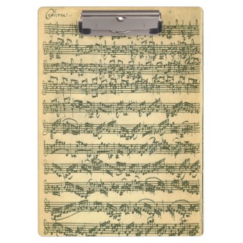 Bach Chaconne Violin Music Manuscript Clipboard by missprinteditions at Zazzle