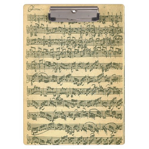 Bach Chaconne Violin Music Manuscript Clipboard