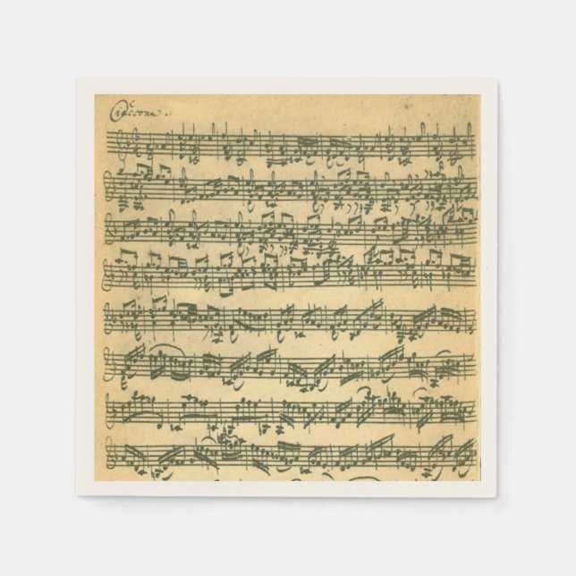 Bach Chaconne Violin Music Manuscript Paper Napkins (Front)