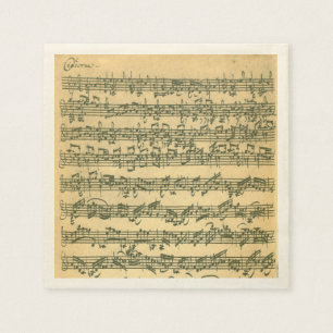 Bach Chaconne Violin Music Manuscript Paper Napkins