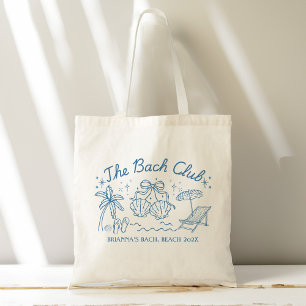 Bach club beach seashells bridesmaids gifts custom tote bag