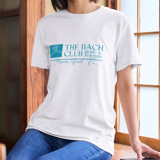 Bach Club Modern Blue Bachelorette T-Shirt (Bach Club shirt with modern blue font – perfect for bachelorette or bridal celebrations!)