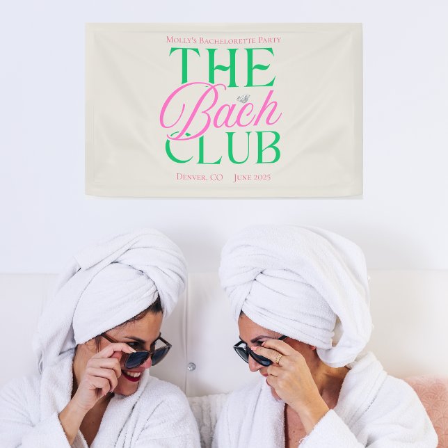 Bach Club Modern Pink Bachelorette Banner (The Bach Club banner with modern pink font – perfect for bachelorette or bridal celebrations!)