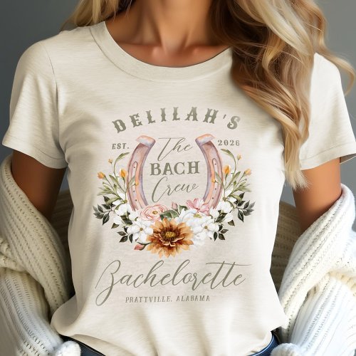 Bach Crew Western Floral Horseshoe Bachelorette Tri_Blend Shirt