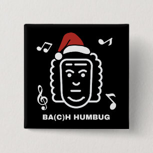 BACH Funny Classical Music Composer Christmas Pun Button
