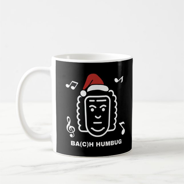 BACH Funny Classical Music Composer Christmas Pun Coffee Mug (Left)