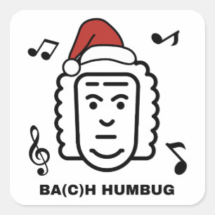 BACH Funny Classical Music Composer Christmas Pun Square Sticker