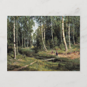 Bach In The Birch Forest By Schischkin Iwan Iwanow Postcard