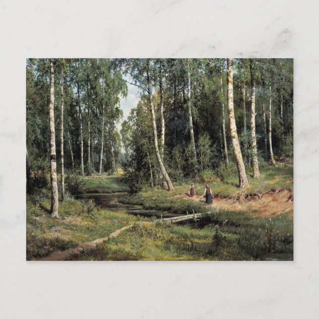 Bach In The Birch Forest By Schischkin Iwan Iwanow Postcard (Front)