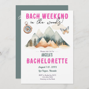 Bach in the Woods Camping Bachelorette weekend Invitation
