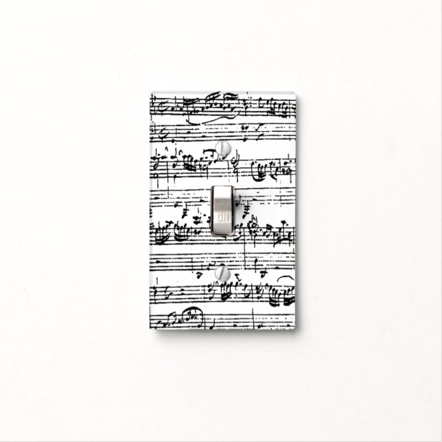 Bach manuscript light switch cover (In Situ)