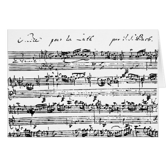 Bach music blank card (Front Horizontal)