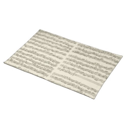 Bach Music Manuscript 2nd Suite for Cello Solo Cloth Placemat