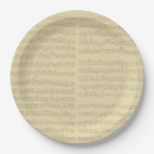 Bach Music Manuscript 2nd Suite for Cello Solo Paper Plates