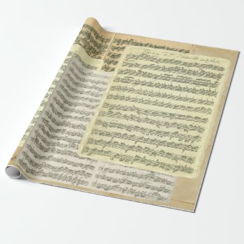 Bach Music Manuscript Pages Wrapping Paper by missprinteditions at Zazzle