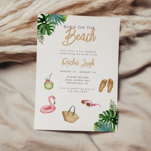 Bach on the Beach Bachelorette Weekend Invitation