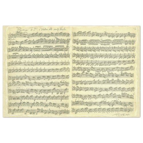 Bach Partita for Solo Violin Music Manuscript Tissue Paper