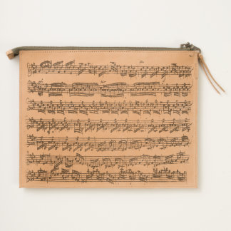 Bach Partita Fragment Original Music Manuscript Travel Pouch